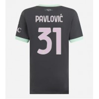 Camiseta AC Milan Strahinja Pavlovic #31 Tercera Equipación para mujer 2024-25 manga corta